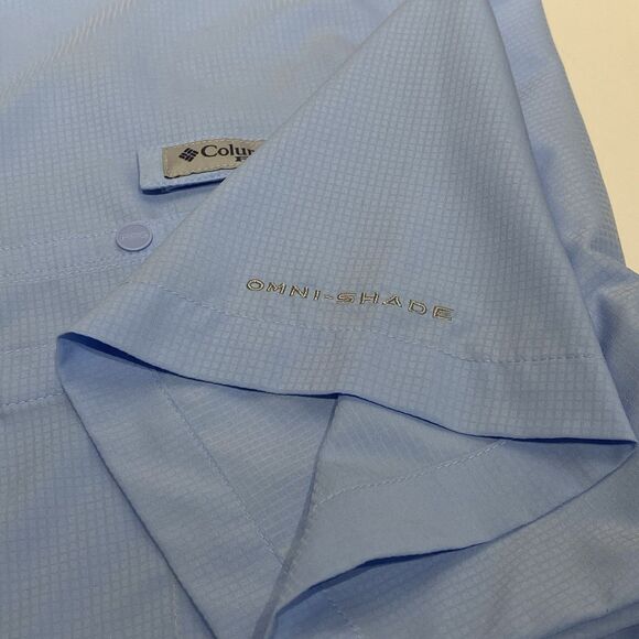Columbia PFG Crystal Springs Short Sleeve Shirt Size XL Blue Fishing Vented - Picture 4 of 10